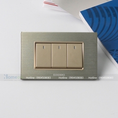 bộ công tắc 3 mặt nhôm nguyên khối mầu vàng
