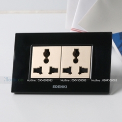 bộ ổ cắm đơn đa năng mặt kính mầu đen