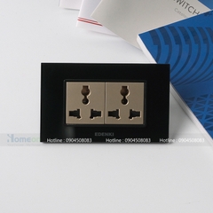 bộ ổ cắm đơn đa năng mặt kính mầu đen