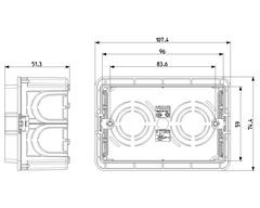 Đế âm nhựa 3M màu xanh VIMAR - ITALY V71303