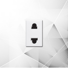 Hạt ổ cắm đơn 2 chấu Edenki White EW-002