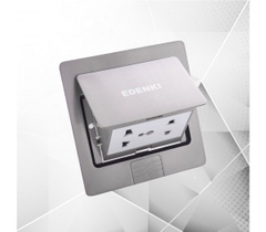 Bộ Ổ Cắm Âm Sàn Đôi 3 Chấu Edenki GS-005