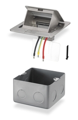 Hộp âm sàn 3M màu bạc VIMAR - ITALY V54303 - Đế ITALY V54903 ( Chưa bao gồm ổ cắm)