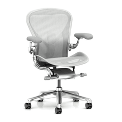 Ghế Herman Miller Aeron - Chân Nhôm, Khung Nhôm, Màu Mineral White (Trắng)