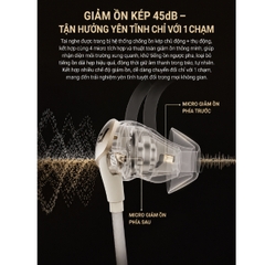 Tai nghe IEM có chống ồn chủ động Feaulle Rainbow (Trắng/Đen) - Type C/ Tích hợp DSP