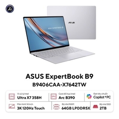 Laptop ASUS ExpertBook Ultra B9 B9406CAA-X7642TW Ultra X7 358H RAM 64GB SSD 2TB 14" 3K OLED 120 Hz Touch
