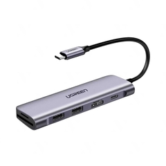 Thiết bị mở rộng USB type C sang HDMI, USB 3.0, đọc thẻ SD/TF, hỗ trợ sạc USB C Ugreen 70411