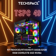 Gaming PC TSPC 49 (R7-7800X3D/RTX5060Ti-16GB/32GB RAM DDR5/1TB SSD NVMe)