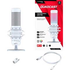 Mic thu âm HyperX Quadcast S White (Trắng)