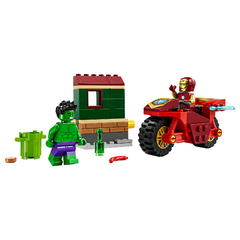Bộ Mô Hình LEGO SUPERHEROES Iron Man với Xe Máy & The Hulk #76287