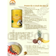 Bột protein shake thực vật hữu cơ vị Chuối và dừa Dragon Superfoods 450gr