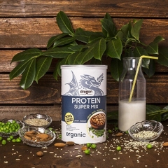 Bột protein shake thực vật hữu cơ vị Super mix (4 loại hạt) Dragon Superfoods 450gr