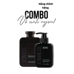 Combo X2 Manly, Sữa tắm gội hương nước hoa nam tính 320g và Gel vệ sinh nam 150g -  Cỏ Cây Hoa Lá