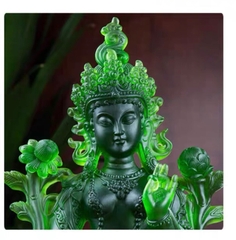 LỤC ĐỘ MẪU GREEN TARA bằng đá liuli