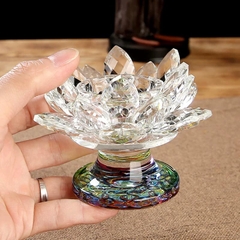 Chân đèn bơ bông sen pha lê (chân nến sen pha lê)