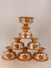 BỘ ĐỒ THỜ NEPAL ĐỒNG MẠ VÀNG VÀ BẠC (fullset)