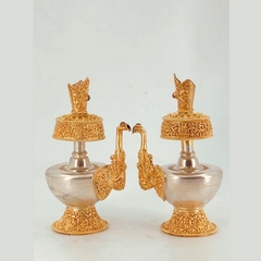 BỘ ĐỒ THỜ NEPAL ĐỒNG MẠ VÀNG VÀ BẠC (fullset)