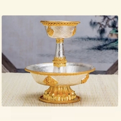 BỘ ĐỒ THỜ NEPAL ĐỒNG MẠ VÀNG VÀ BẠC (fullset)