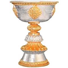 Chân Đèn Nepal Đồng Mạ Bạc vàng