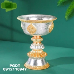 Chân Đèn Nepal Đồng Mạ Bạc vàng