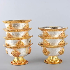 BỘ ĐỒ THỜ NEPAL ĐỒNG MẠ VÀNG VÀ BẠC (fullset)