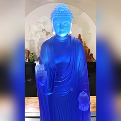 ĐÔNG PHƯƠNG TAM THÁNH (PHẬT DƯỢC SƯ) bằng đá liuli cao 33 cm