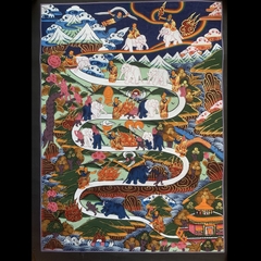 Tranh Thangka Con Đường Tu Thiền - Tranh Vẽ Tay