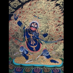 Tranh Thangka Kim Cương Thủ Bồ Tát vẽ tay Nepal