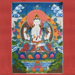 Tranh Thangka Quan Âm Tứ Thủ - Tranh Vẽ Tay