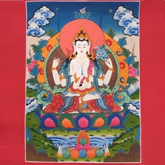 Tranh Thangka Quan Âm Tứ Thủ - Tranh Vẽ Tay