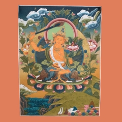 Tranh Thangka Văn Thù 2 - Tranh Vẽ Tay