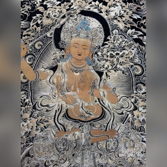 Tranh Thangka Văn Thù - Tranh Thêu