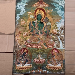 Tranh Thangka Green Tara Lục Độ Mẫu