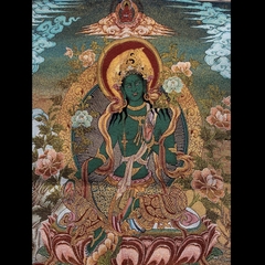 Tranh Thangka Green Tara Lục Độ Mẫu