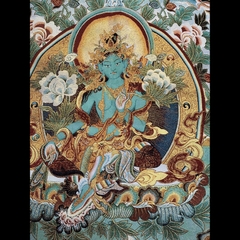 Tranh Thangka Green Tara Lục Độ Mẫu