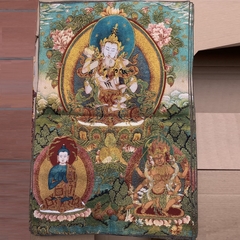 Tranh Thangka Kim Cang Tát Đỏa  - tranh thêu máy