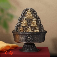 Tôn tượng Năm Vị Thần Tài Dzambala và bát cúng nước