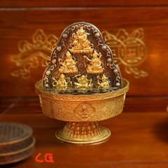 Tôn tượng Năm Vị Thần Tài Dzambala và bát cúng nước