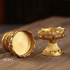 Chân nến bơ đồng bông sen mini