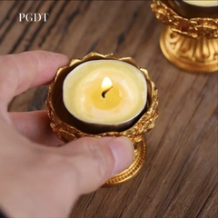 Chân nến bơ đồng bông sen mini