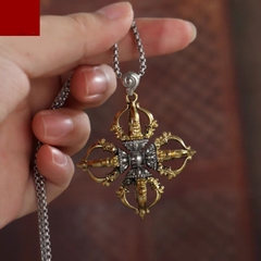 Mặt dây chuyền Chày Kim Cang kép (chuỳ kim cang chữ Thập) (kiểu A)