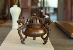 Đỉnh trầm Tam Long (lư hương đồng nghệ thuật) 