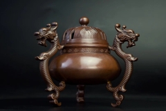 Đỉnh trầm Tam Long (lư hương đồng nghệ thuật) 