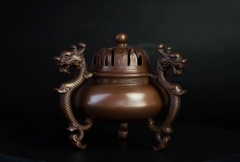 Đỉnh trầm Tam Long (lư hương đồng nghệ thuật) 