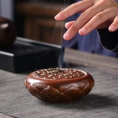 Lư trầm gốm Đài Sen (kiểu cánh đơn)