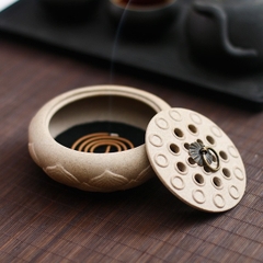 Lư trầm gốm Đài Sen (kiểu cánh đơn)