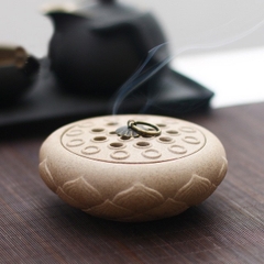 Lư trầm gốm Đài Sen (kiểu cánh đơn)