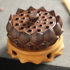 Lư trầm gốm Đài Sen (kiểu cánh kép)