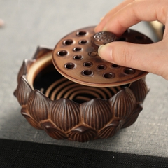 Lư trầm gốm Đài Sen (kiểu cánh kép)