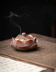 Lư trầm gốm sen A2